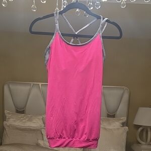 Athleta Pink and Gray Kids Tank Top